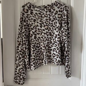 Mudd Leopard Print Sweater - Brown and Cream